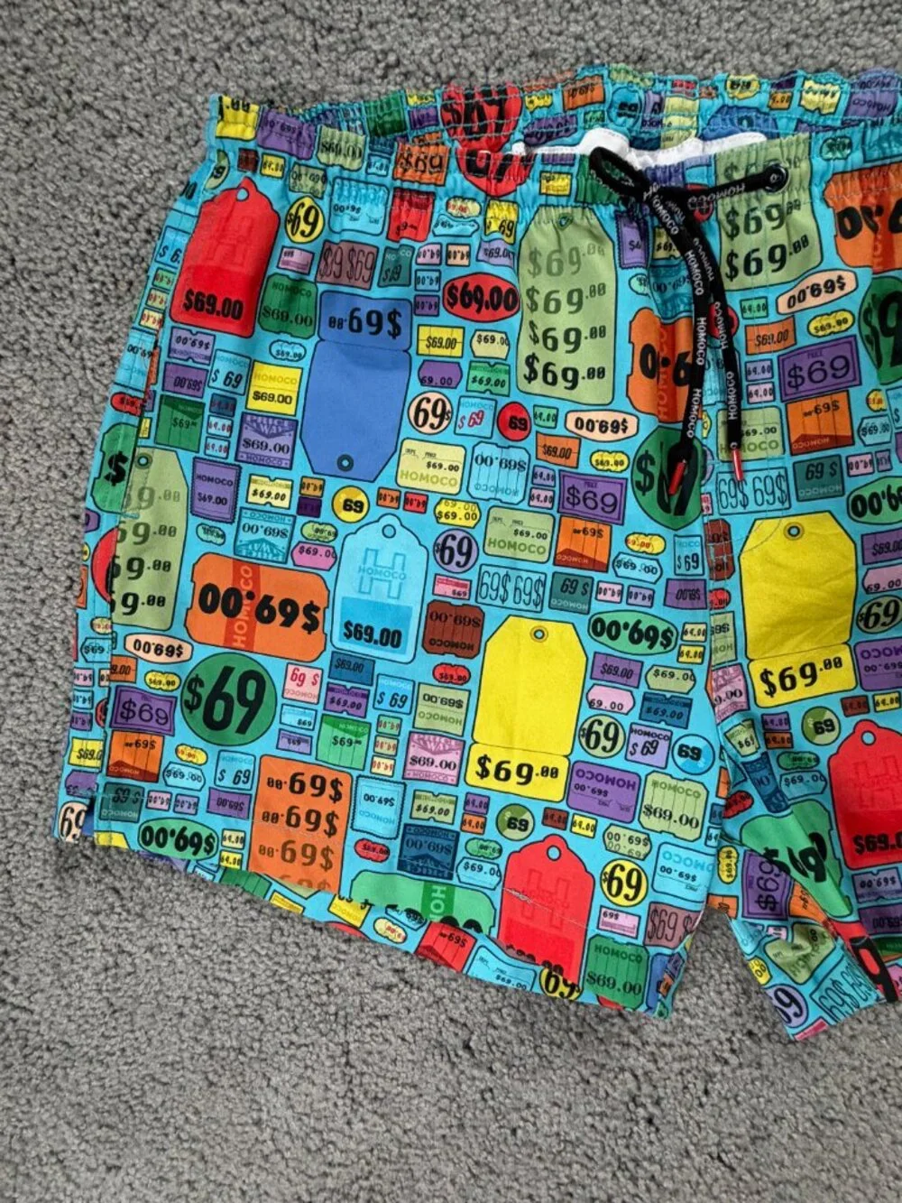 HOMOCO Brand $69 Themed Swim Trunks - Men's Size XL - Excellent Condition -Queer